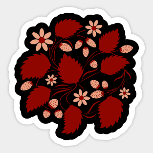 Folk flowers floral art print Flowers abstract art Sticker